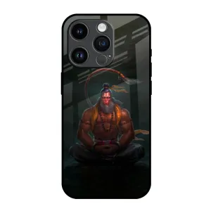 Vivid Pattern Design Lord Hanuman Animated Glass Case for iPhone 14 Pro