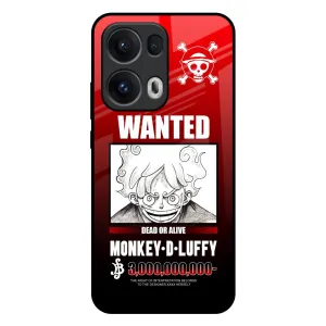 Stylish Texture Luffy Wanted Glass Case for Oppo Reno13 Pro 5G