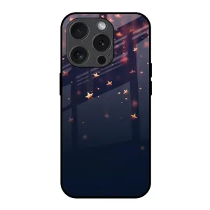 Falling Stars Glass Case For iPhone 15 Pro Travel Companion Matte Look Finish