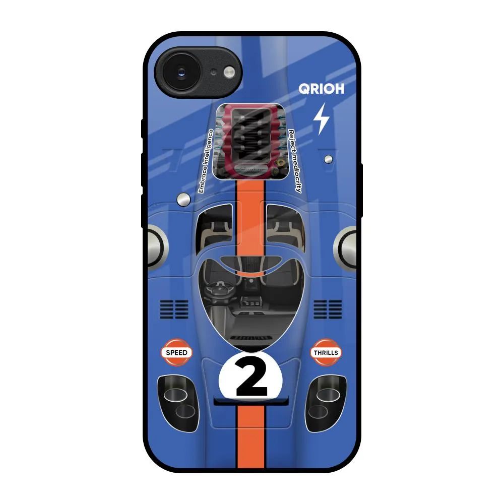 Car Adiction Glass Case for Apple iPhone 16e Soft Layered Design