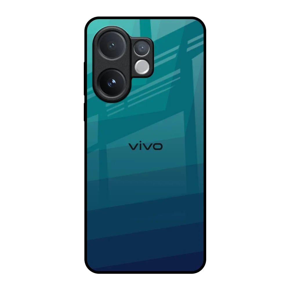 Green Triangle Pattern Glass Case for Vivo V60 5G Lightweight Feel Durable Pattern