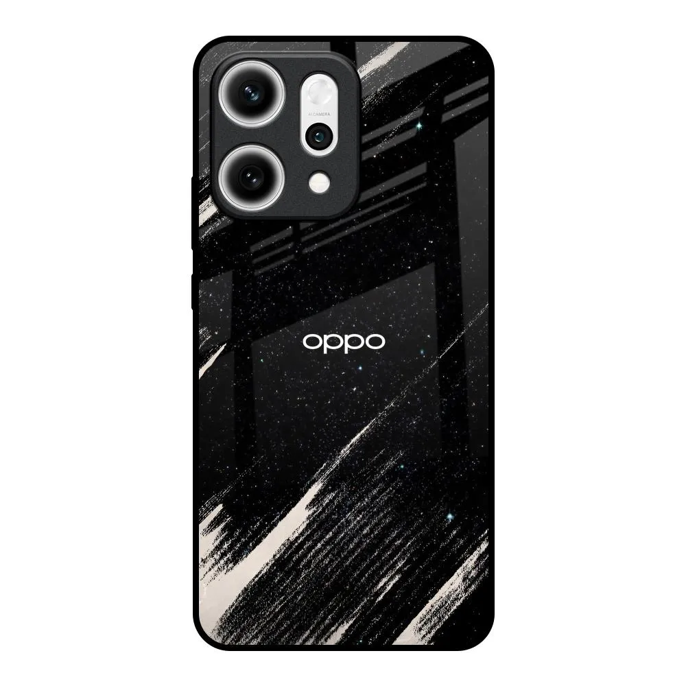 Protective Frame Design Matte Pattern Layer Galaxy Art Glass Case for Oppo Reno14 5G