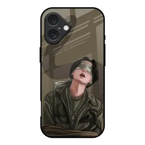 Blind Fold Glass Case for iPhone 16 Smooth Shield Polished Touch