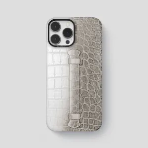 Center Handle For iPhone 15 Pro Max In Himalayan Crocodile Stylish Color