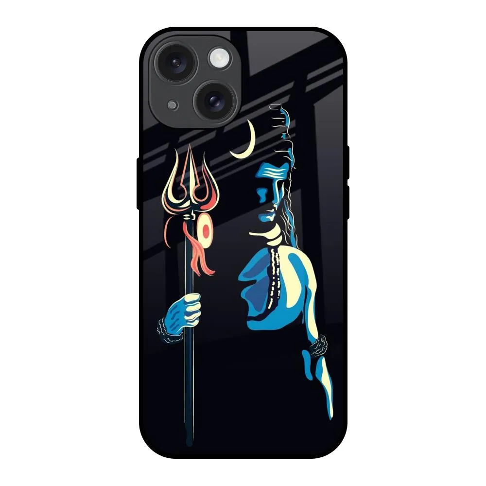 Refined Shield Mahakal Glass Case For iPhone 15