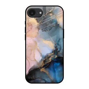 Trendy Finish Scratch Resistant Marble Ink Abstract Glass Case for Apple iPhone 16e