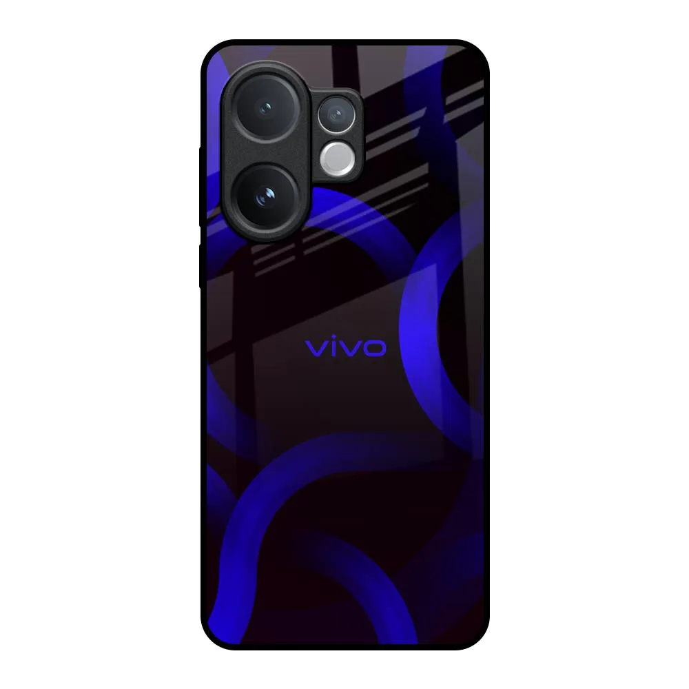 Blue Ring Light Glass Case for Vivo V60 5G Flexible Shell Polished Texture Finish