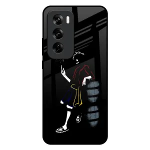 Grip Enhanced Luxury Appeal Luffy Line Art Glass Case for Oppo Reno 12 Pro 5G