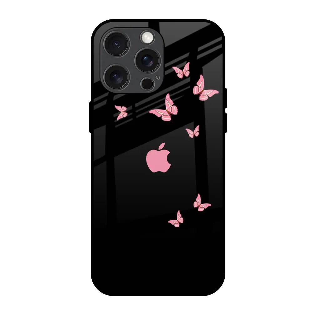 Fly Butterfly Glass Case for iPhone 15 Pro Max Shock Absorber Portable Fit