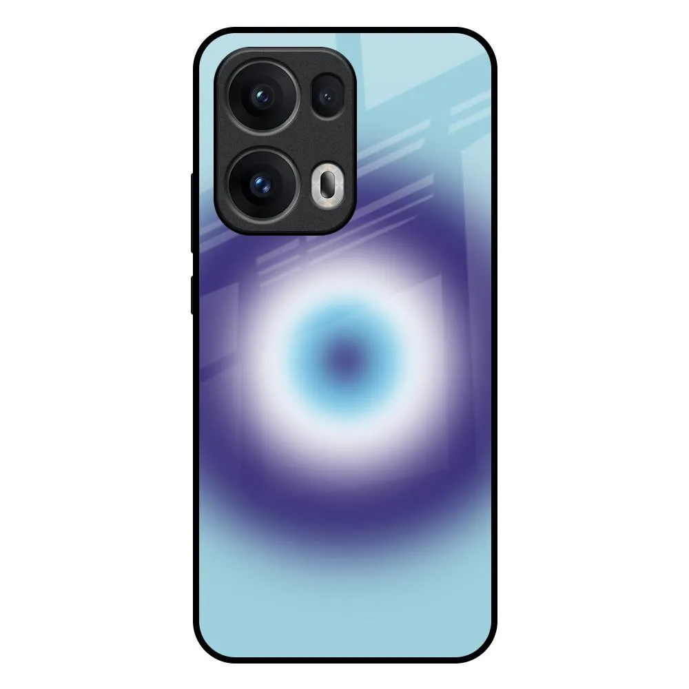 Elegant Pattern Minimal Feature EvilEye Art Glass Case for Oppo Reno13 Pro 5G