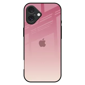Blooming Pink Glass Case for iPhone 16 Plus Matte Texture Design