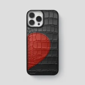 Scratch Proof Durable Edge Classic Case With Half Heart - Left For iPhone 15 Pro Max In Alligator