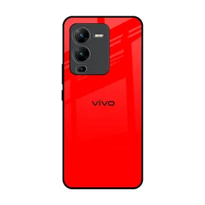 Blood Red Glass Case for Vivo V25 Pro Compact Design Refined Look