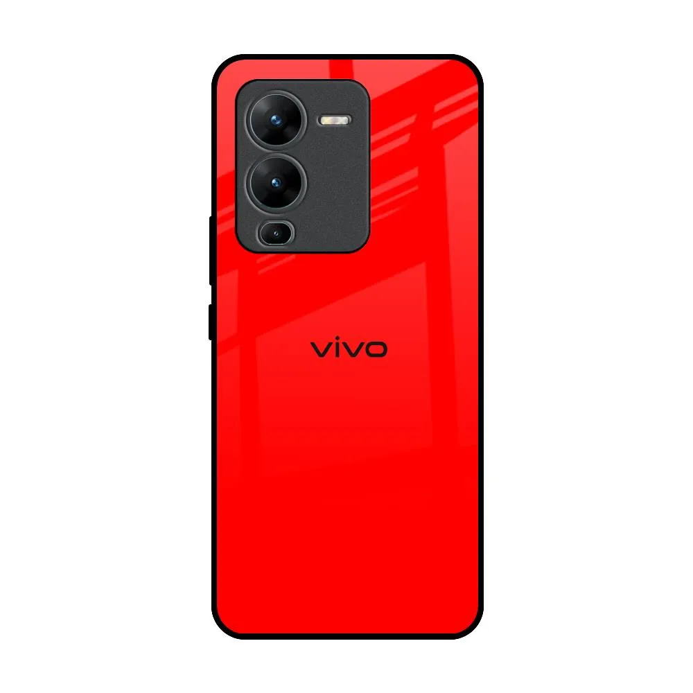 Blood Red Glass Case for Vivo V25 Pro Compact Design Refined Look