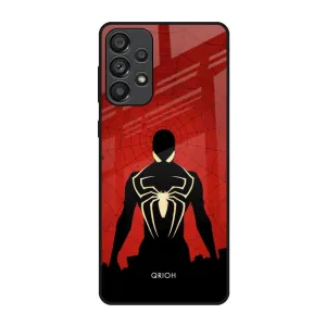 Mighty Superhero Glass Case For Samsung Galaxy A73 5G Stylish Cover Polished Texture