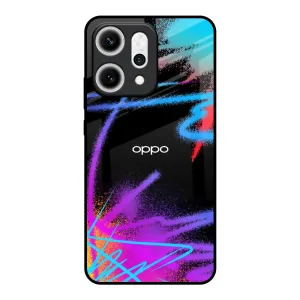Brushy Color Glass Case for Oppo Reno14 5G Rugged Pattern Design Vivid Texture