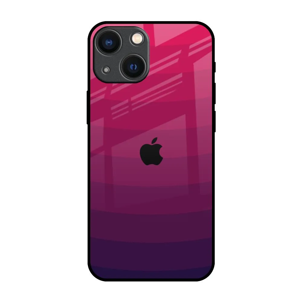 Wavy Pink Pattern Glass Case for iPhone 14 Plus Grip Layer