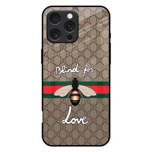 Durable Texture Blind For Love Glass Case for iPhone 16 Pro Max
