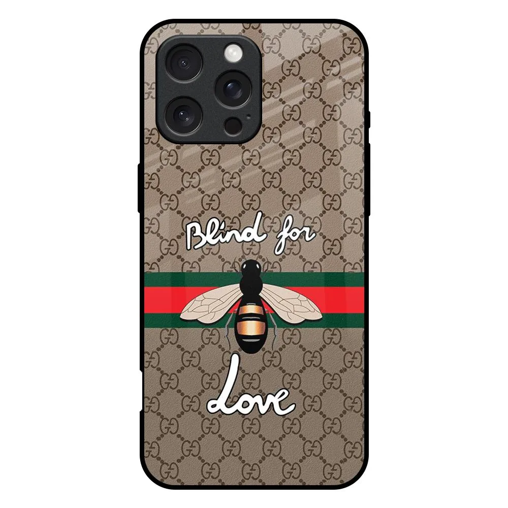 Durable Texture Blind For Love Glass Case for iPhone 16 Pro Max