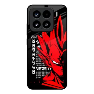 Red Vegeta Glass Case for Mi 15 5G Flexible Fit