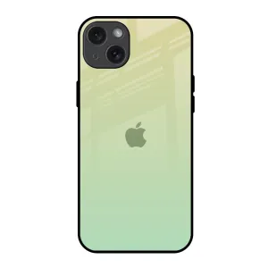Mint Green Gradient Glass Case for iPhone 15 Plus Hybrid Protection Matte Pattern