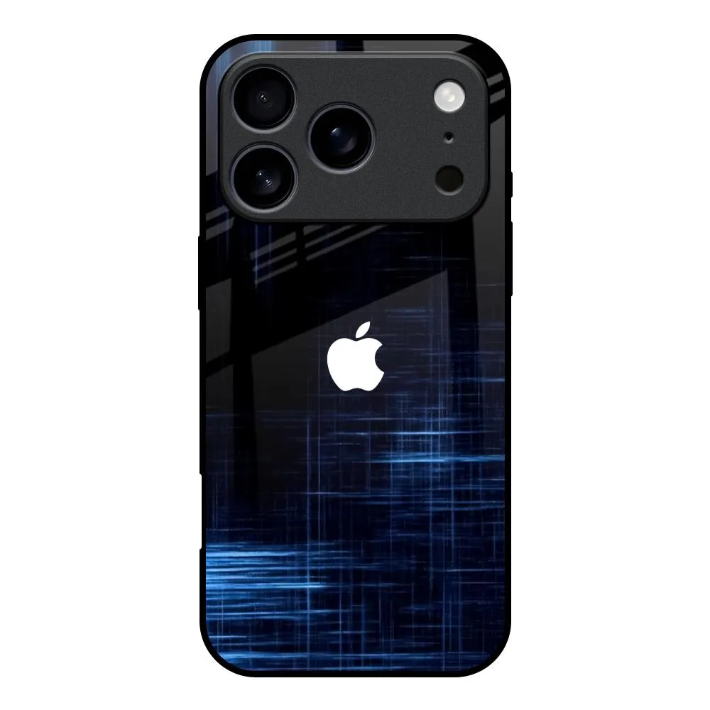 Modern Surface Design Blue Scratch Glass Case for iPhone 17 Pro