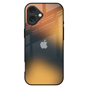 Blurry Art Glass Case for iPhone 16 Plus Transparent Look Hybrid Pattern