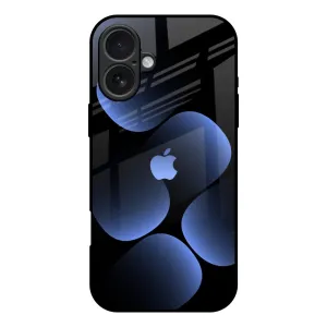 Minimal Build Texture Marble Pattern Five Blue Spots Glass Case for iPhone 17