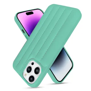 Protective Craft Premium Quality Sea Blue Stitch Leather Back Cover for iPhone