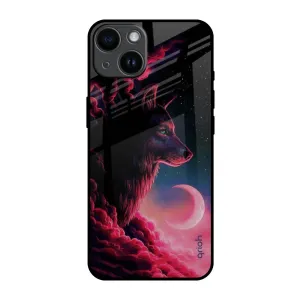 Moon Wolf Glass Case for iPhone 14 Comfort grip design Soft Protection Layer