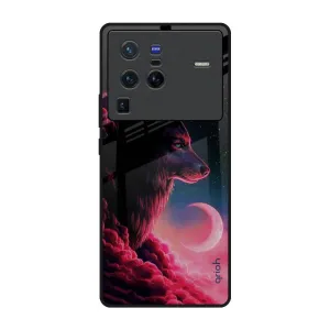 Moon Wolf Glass Case for Vivo X80 Pro 5G Smooth Layer