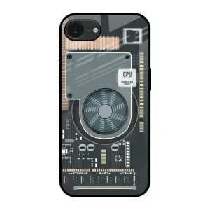 Motherboard Circuit Glass Case for Apple iPhone 16e Trendy Aesthetic Glossy Texture Layer