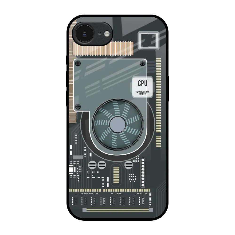 Motherboard Circuit Glass Case for Apple iPhone 16e Trendy Aesthetic Glossy Texture Layer