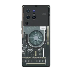 Soft Layer Texture Colorful Design Motherboard Circuit Glass Case for Vivo X80 Pro 5G