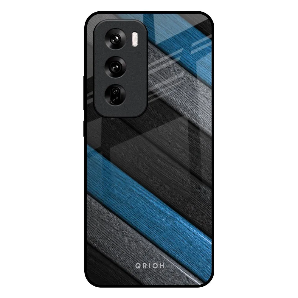 Multicolor Wooden Effect Glass Case for Oppo Reno 12 5G Strong Corners Comfort Shield Texture