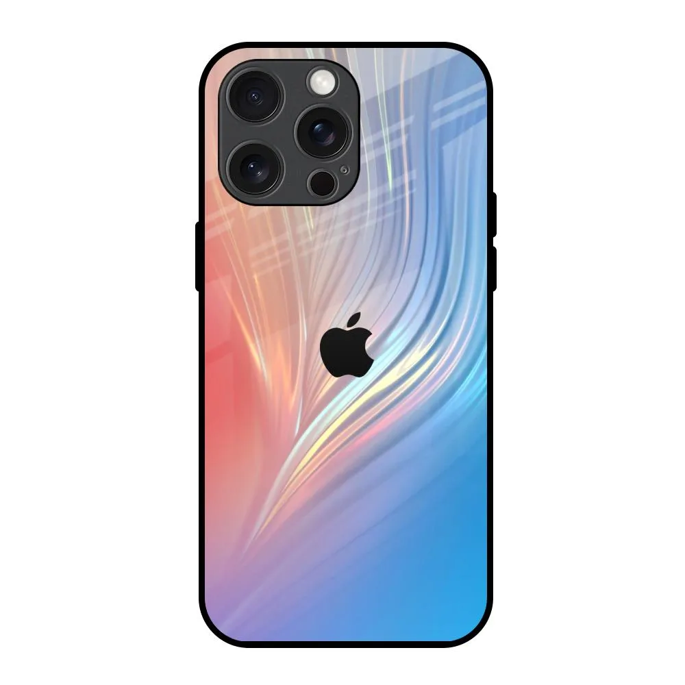 Mystic Aurora Glass Case for iPhone 15 Pro Max Stylish Layer Texture