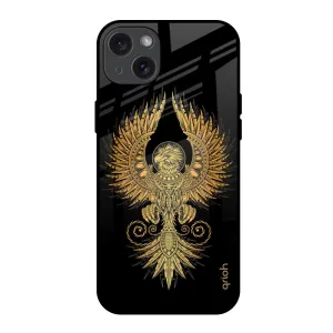 Easy Grip Mythical Phoenix Art Glass Case for iPhone 15 Plus