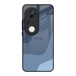 Fashion Forward Modern Design Texture Navy Blue Ombre Glass Case for Vivo T4 Ultra 5G