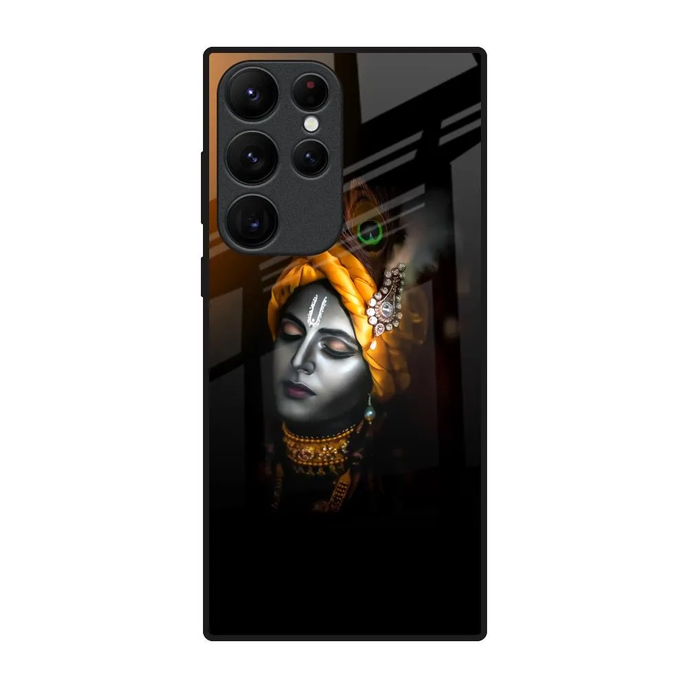 Soft Shape Luxury Accent Ombre Krishna Glass Case for Samsung Galaxy S22 Ultra 5G