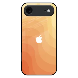 Orange Curve Pattern Glass Case for iPhone 17 Air Protective Shell Design
