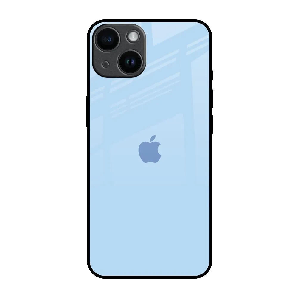 Sleek Grip Luxury Detail Texture Pastel Sky Blue Glass Case for iPhone 14