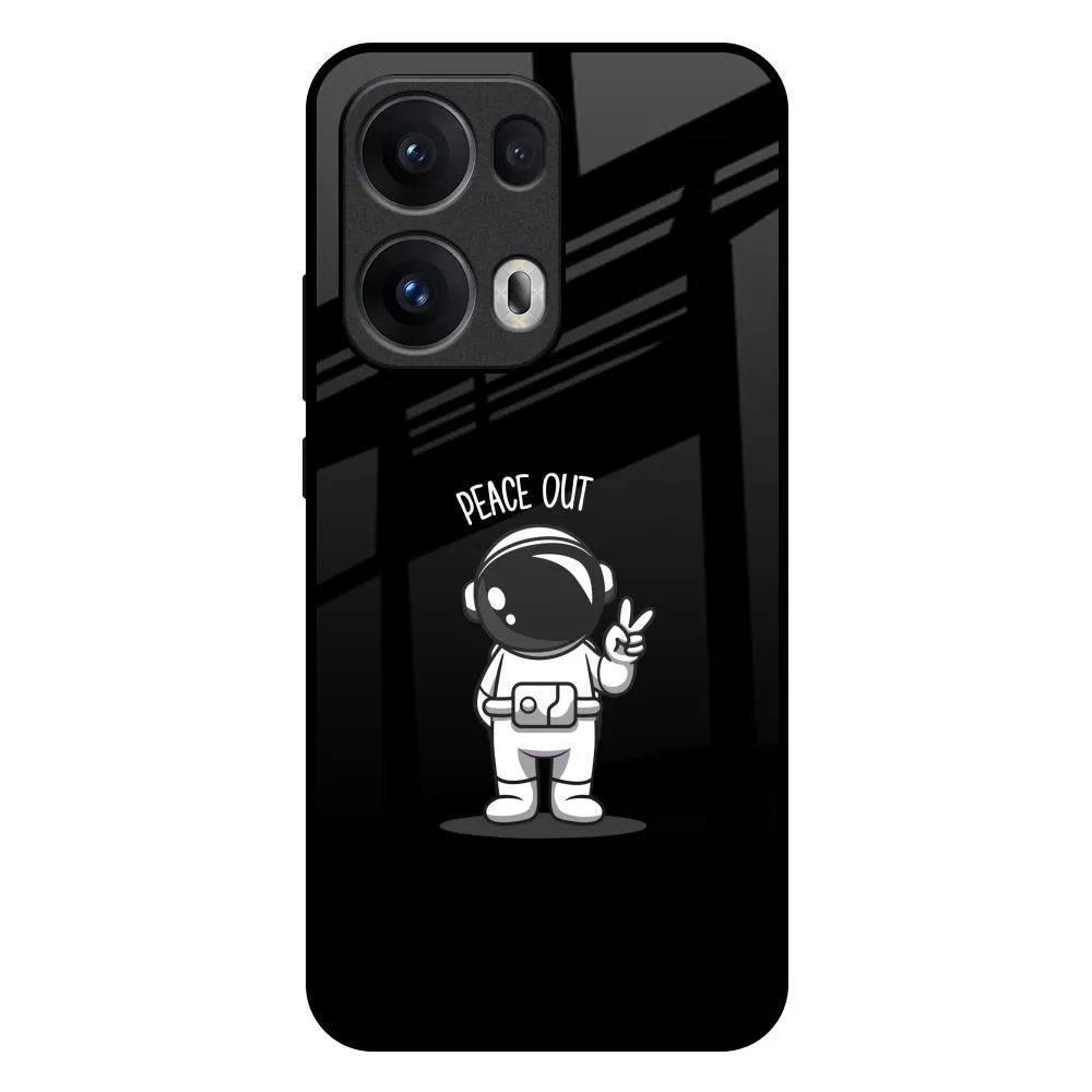 Minimal Design Peace Out Astro Glass Case for Oppo Reno13 Pro 5G