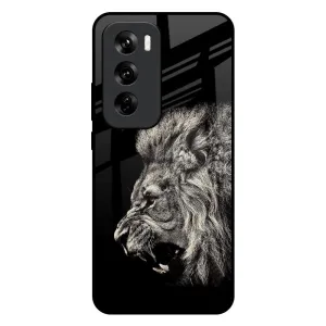 Compact Pattern Reusable Material Brave Lion Glass Case for Oppo Reno 12 Pro 5G