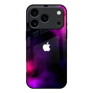 Pink Galaxy Glass Case for iPhone 17 Pro Soft Frame