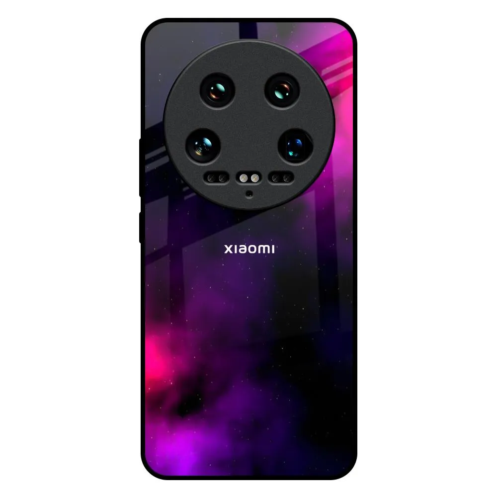 Pink Galaxy Glass Case for Mi 14 Ultra 5G Protective Gear Elegant Texture Layer