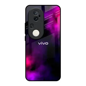 Pink Galaxy Glass Case for Vivo T4 Ultra 5G Vivid Pattern Smooth Fit