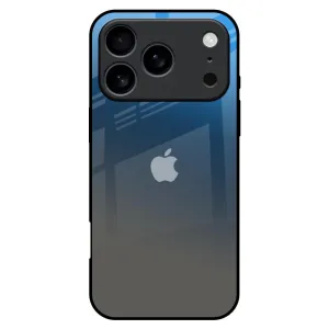 Blue Grey Ombre Glass Case for iPhone 17 Pro Max Sleek Build Shock Proof