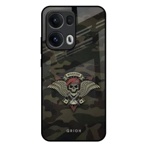 Army Warrior Glass Case for Oppo Reno13 Pro 5G Soft touch finish Polished Detail Edge