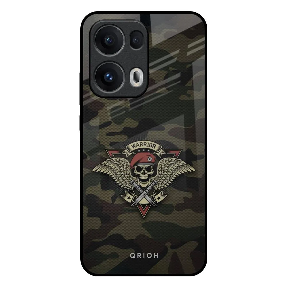 Army Warrior Glass Case for Oppo Reno13 Pro 5G Soft touch finish Polished Detail Edge
