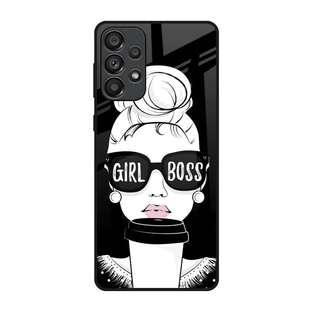 Unique Artwork Custom Fit Girl Boss Glass Case For Samsung Galaxy A73 5G